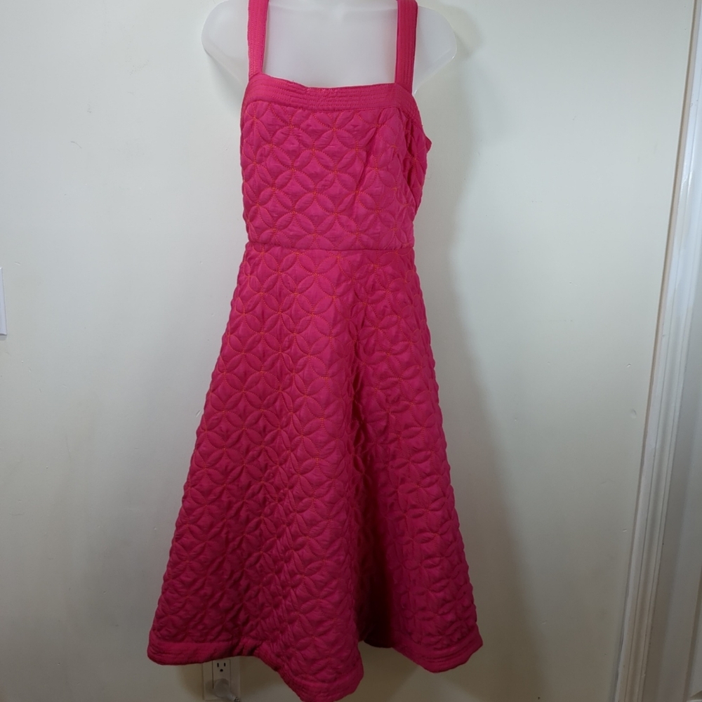 Maeve Pink Quilted Midi Dress